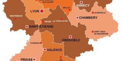 لیون خطے فرانس کا نقشہ