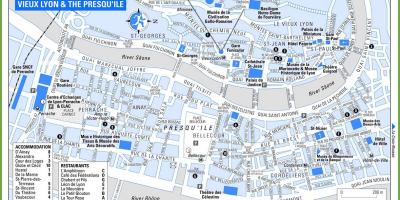 پرانے شہر لیون فرانس کا نقشہ
