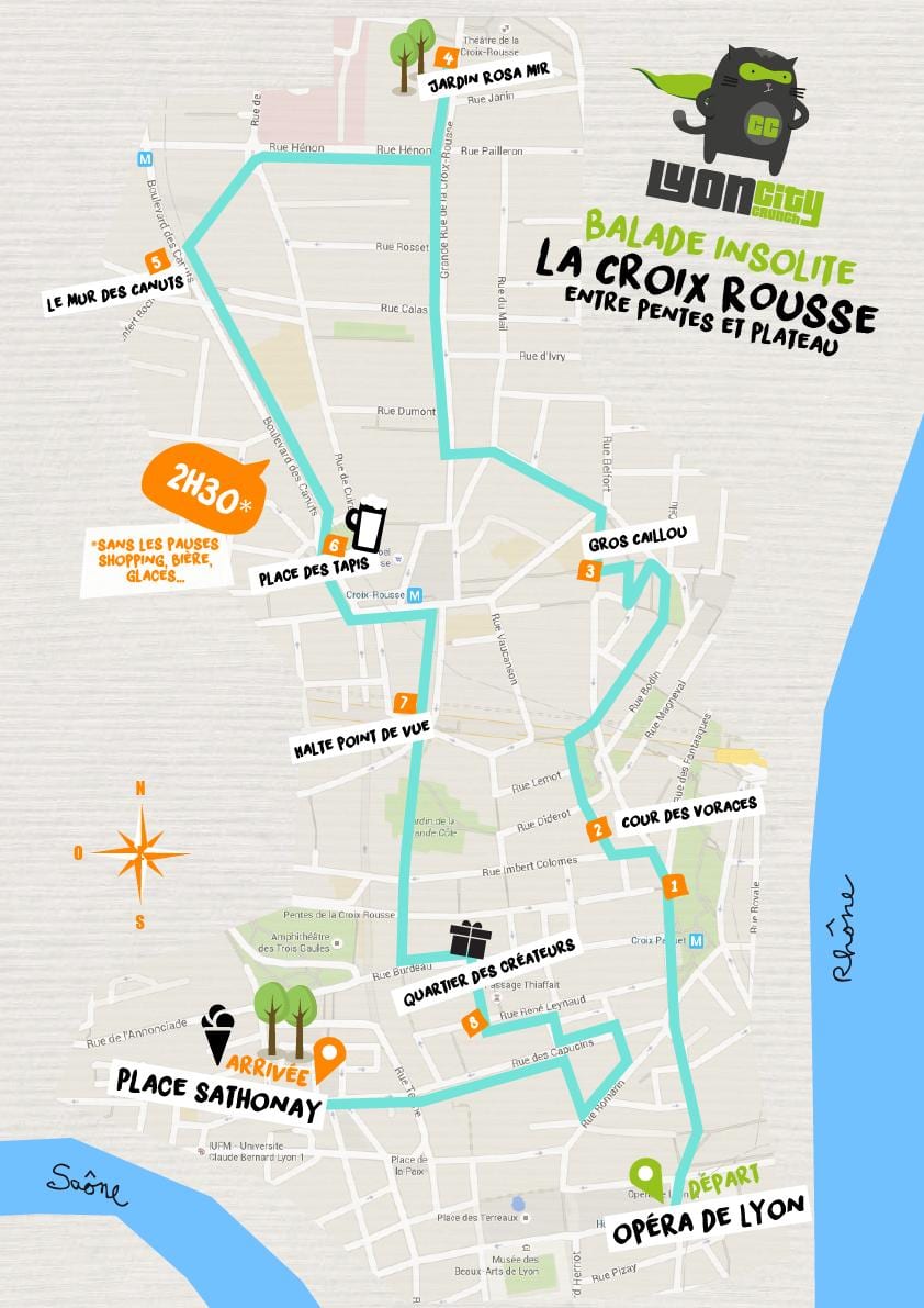 نقشہ کے croix rousse لیون
