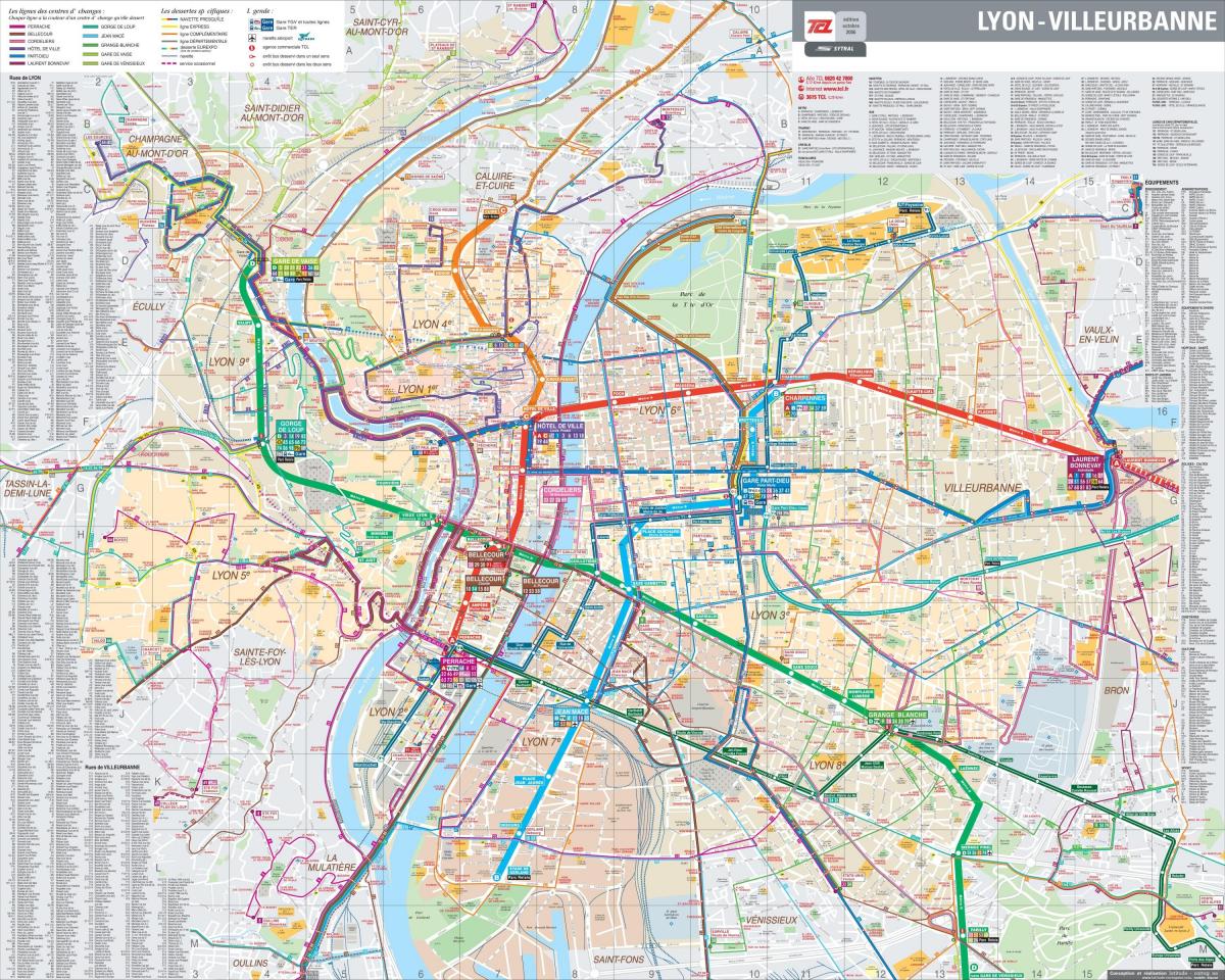 لیون فرانس کے بس کا نقشہ