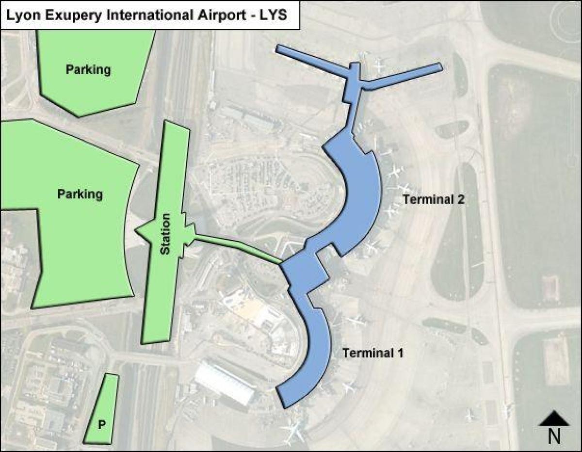 کا نقشہ لیون ہوائی اڈے کے ٹرمینل